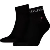 Tommy Hilfiger Kurzsocken TH MEN QUARTER 2P HILFIGER TAB (2 Paar) Logo-Flag und Schriftzug