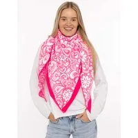 Zwillingsherz Dreieckstuch "Blumige Aussichten", Florales Muster, Kante Uni, Strick