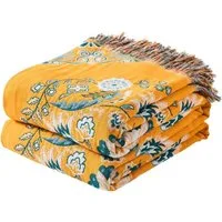 Wohndecke Wendbare Baumwolldecke Bauernhaus Boho Stil 152x203cm weich dekorativ, FELIXLEO