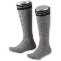 Lusana Trachtensocken Trachten Kinder Kniestrümpfe - L320R - grau