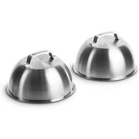 BURNHARD® Burgerpresse Burgerglocken 2-er Set Edelstahl (6 St)