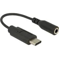 USB 2.0 Adapter, USB-C Stecker > 3,5mm Klinkenbuchse schwarz, 14cm