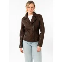 Mauritius Lederjacke MWMeeow mit Reverskragen, All-Over Muster