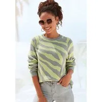LASCANA Strickpullover mit Zebramuster in fester Strickqualität