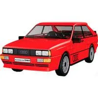 Audi Quattro 1980, Konstruktionsspielzeug rot, Maßstab 1:35