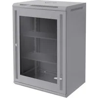ECD Germany Serverschrank Wandmontage voll montiert Server Gehäuse mit abschließbarer Tür, Serverschrank 16 HE 19 Zoll grau 60x45x90cm montiert Traglast 60kg