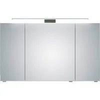 Saphir Spiegelschrank 6005 Sprint Badschrank, 3 Spiegeltüren, 6 Einlegeböden, 120 cm breit inkl. LED-Beleuchtung, Türdämpfer, Schalter-/Steckdosenkombination