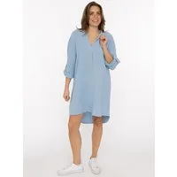 Zwillingsherz Schlupfbluse "Rom" verlängerte Rückenpartie, V-Neck, Turn-Up Ärmel, Musselin