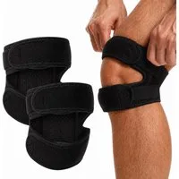 COOL-i ® Kniebandage 2er Set Patella Kniebandage, verstellbar, elastischer Doppel Stützgurt, rutschfest & atmungsaktiv für Sport & Alltag