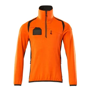 MASCOT Herren Fleecepullover mit kurzem Reißverschluss ACCELERATE SAFE Hi-vis Orange / Dunkelanthrazit L - 19303-316-1418-L