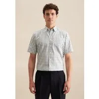 seidensticker Businesshemd Regular Regular 1/2 Button-Down-Kragen Karo
