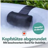 Canadian Spa GmbH Whirlpoolsitz Kopfstütze - schwarz (Rund), Beschwert, Universal für jeden Whirlpool, 29 cm lang, 14 cm breit.