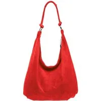 Caspar Schultertasche Damen Vintage Leder Tasche Hobo Bag - CLASSIC LINE - Modell No.617, 100% italienisches Veloursleder, samtig weich, angenehmer Tragekomfort