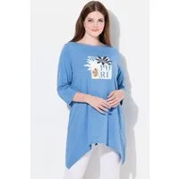 Ulla Popken Longshirt Shirt U-Boot-Ausschnitt 3/4-Arm Biobaumwolle