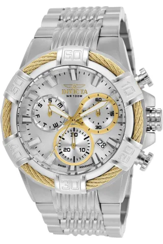 Invicta Bolt 25863 Herrenuhr - Quarzwerk - Edelstahl mit silbernem Zifferblatt - 51 mm