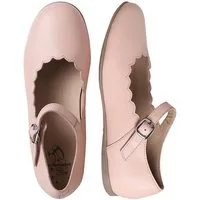 vertbaudet Leder-Ballerinas mit Wellensaum Mädchen Ballerina