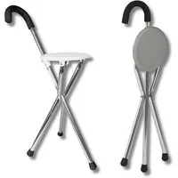 Rehaforum Medical Gehstock Gehstock mit Sitzfläche leichter Sitzstock Aluminium belastbar, 1-tlg., klappbar