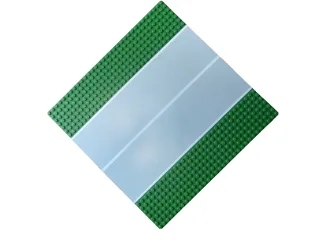 1x Lego Straßenplatte Landebahn Gerade [25x25 cm/32x32 Noppen 7N durchgezogen] grün