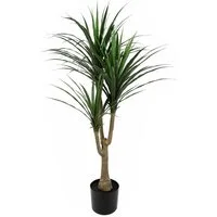 Kunstbaum Palme Dracena im Topf künstlich Pflanze Dracenapalme Zimmerpflanzen, I.GE.A., Höhe 120 cm, Zimmerpalme Grünpflanzen Kunstpflanze Drachenbaum Pflanze Palme