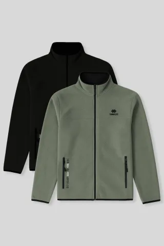 Herren Plüsch Zip-Front Sweatshirt