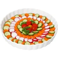 MamboCat Quicheform Quicheform Veggi weiß Ø28cm 1L Backform Kuchen Tarte Pie Porzellan