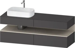 Duravit Qatego Konsolenwaschtischunterbau wandhängend Graphit Matt 1600x550x600 mm - QA4777083490000 QA4777083490000