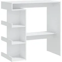 vidaXL Esstisch, Bartisch mit Regal Weiß 100x50x101,5 cm Holzwerkstoff
