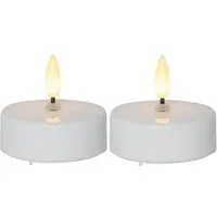 MARELIDA LED-Teelicht LED Maxi Teelichter flackernde 3D Flamme Timer D: 5,8cm 2er Set, LED Classic, warmweiß (2100K bis 3000K)
