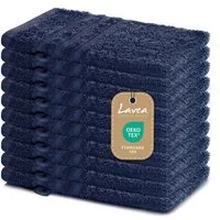 Lavea Waschhandschuh 10er Set Waschhandschuhe, 15 x 21 cm, Elena-Frottierserie, Waschlappen, 100% Baumwolle (10er Set), 500 g/m² Frottier, weich & saugstark, pflegeleicht