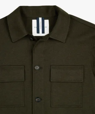 Profuomo - Dunkelgrünes Knitted Overshirt Dunkelgrün - Gr. - M