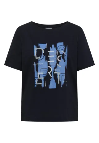CECIL - T-Shirt mit Rundhals und Frontprint urban dark blue - Gr. - XXL