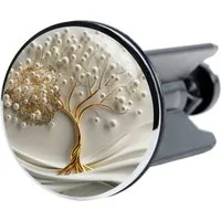 Sanilo Waschbeckenstöpsel Tree of Life, Ø 4,0 cm, hochwertig, universell, mit Motiv, 100% wasserdicht