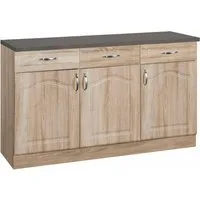 wiho Küchen Unterschrank Linz 120 cm breit, in Landhaus-Optik
