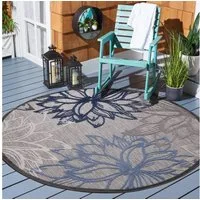 Sanat Teppich Floral 2 Outdoor, rund, Höhe: 6 mm, In- und Outdoor geeignet, florales Design, Balkon, Terasse