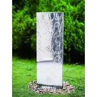 Köhko Gartenbrunnen Wasserwand 23016L mit LED-Beleuchtung Höhe ca. 120 CM aus Edelstahl
