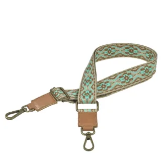 Damen Schultergurt Gitarrengurt-Stil Austauschgurt Textil Leder Nougat Braun 100-162cm | Greenburry Breiter Taschenriemen für mehr Tragekomfort 2522