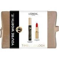 L'ORÉAL PARIS Make-up Set Timeless Look Geschenkset: Mascara, Lippenstift & Beauty Bag