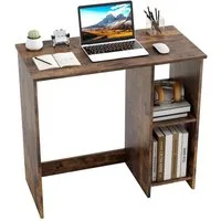 COSTWAY Schreibtisch, mit 2 Fächern, für kleine Räume, bis 130kg, 80x40x74cm