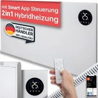 Heidenfeld Infrarotheizung Hybrid HF-HP150 - schnelles & effizientes Aufheizen, Hybrid-Heiz-System - 3in1 Steuerung - Standfüße