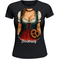 MoonWorks Print-Shirt Damen T-Shirt für das Oktoberfest Dirndl Ersatz Tracht Fun-Shirt mit Print
