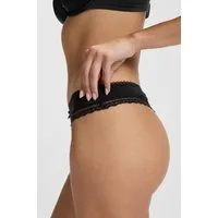HUGO String elegante Spitzenbesätze, Logo-Schleife, mittlere Bundhöhe