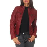 malito more than fashion Lederimitatjacke malito Damen Jacke, Kunstleder Jacke, Jacke mit Zipper, lässige Bikerjacke kurz geschnitten Slim Fit