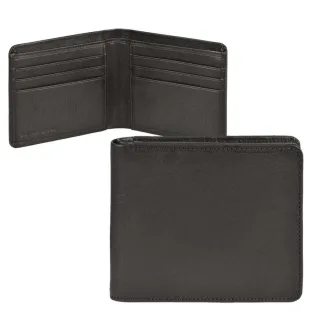 Geldbörse ohne Münzfach Leder schwarz 11x9cm | Sonnenleder Ems. Ein extra flacher Organizer für Ihre Karten und Geldscheine in der Hosentasche.
