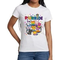 Spreadshirt T-Shirt Pride Purride Regenbogen Katzen Frauen T-Shirt (1-tlg) Slim Fit, fällt klein aus
