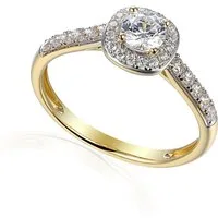 Stella-Jewellery Solitärring 585er Gelbgold Damenring Solitair mit Zirk. Gr. 54 (Ring mit Zirkonia, Zirkonia - inkl. Etui), Rundschliff