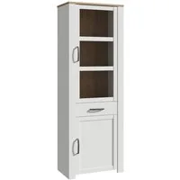 FORTE Highboard Bohol, Vitrine, 1 Glastüre,1 SK, 1 Türe, B/H/T 71,7/205,4/42 cm Beleuchtung optional bestellbar
