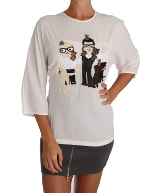Seidenbluse mit Applikationen