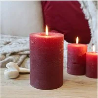 Chic Antique Rustic-Kerze Stumpenkerze Rustikale Kerze Macon Paraffin Dark Red versch.Größen