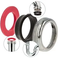 tecuro Siphon Rändelmutter - Verbindungsmutter-Set für 1 1/4 Zoll Waschtisch-Siphons