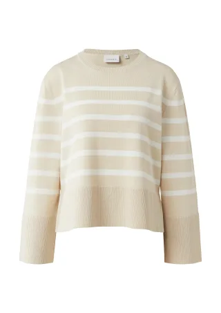 comma - Strickpullover beige/weiß - Gr. - 38